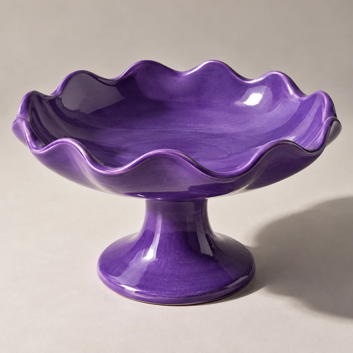 Violet Current, Violet Glazed stoneware pedestal bowl